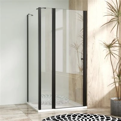 کابین دوش شیشه ای با یک سینی مستطیل